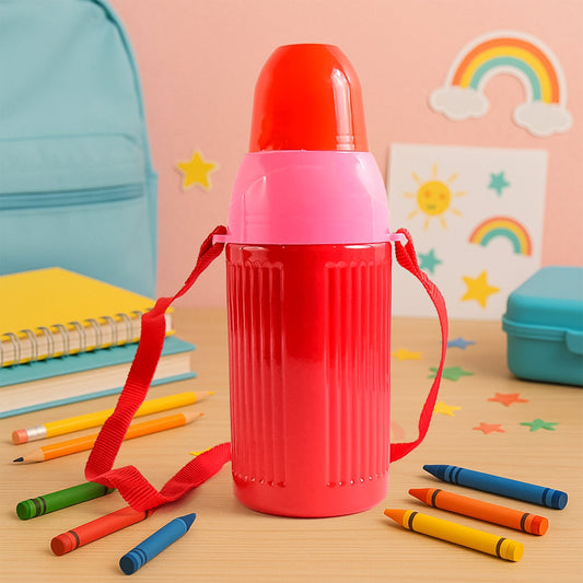 500ml Insulated Sports Water Bottle with Dori & Straw: Leakproof, BPA-Free, Kids