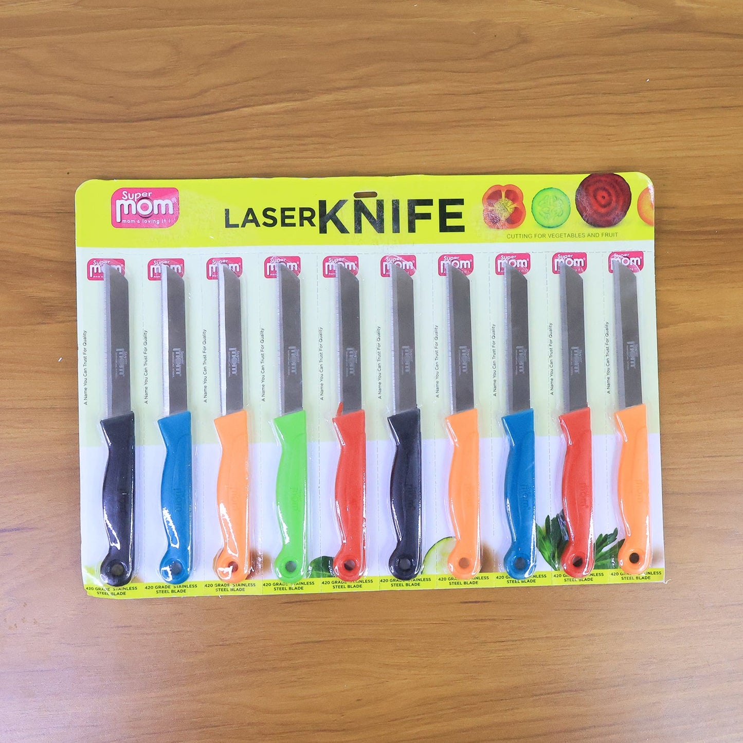 Supermom Stainless Steel Kitchen Laser Knife, Chhari (10 Pc / Set)