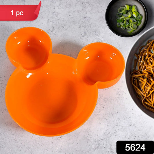 Mickey Mouse Shape Plates for Kids, Kids, Baby Cartoon Bowl Plate (1 Pc)