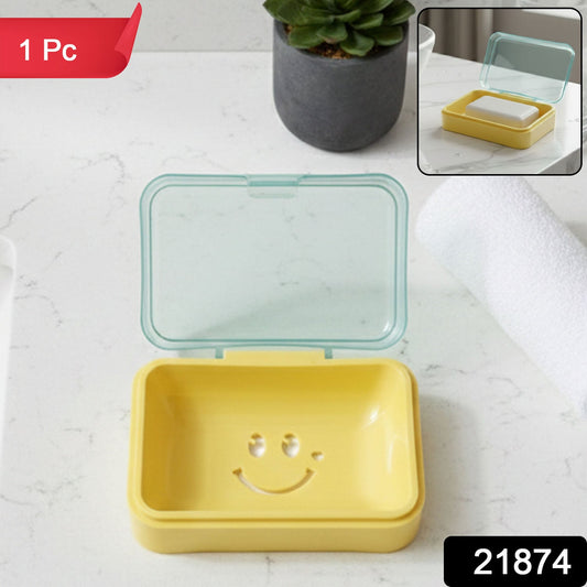 Cute smiley design plastic soap case