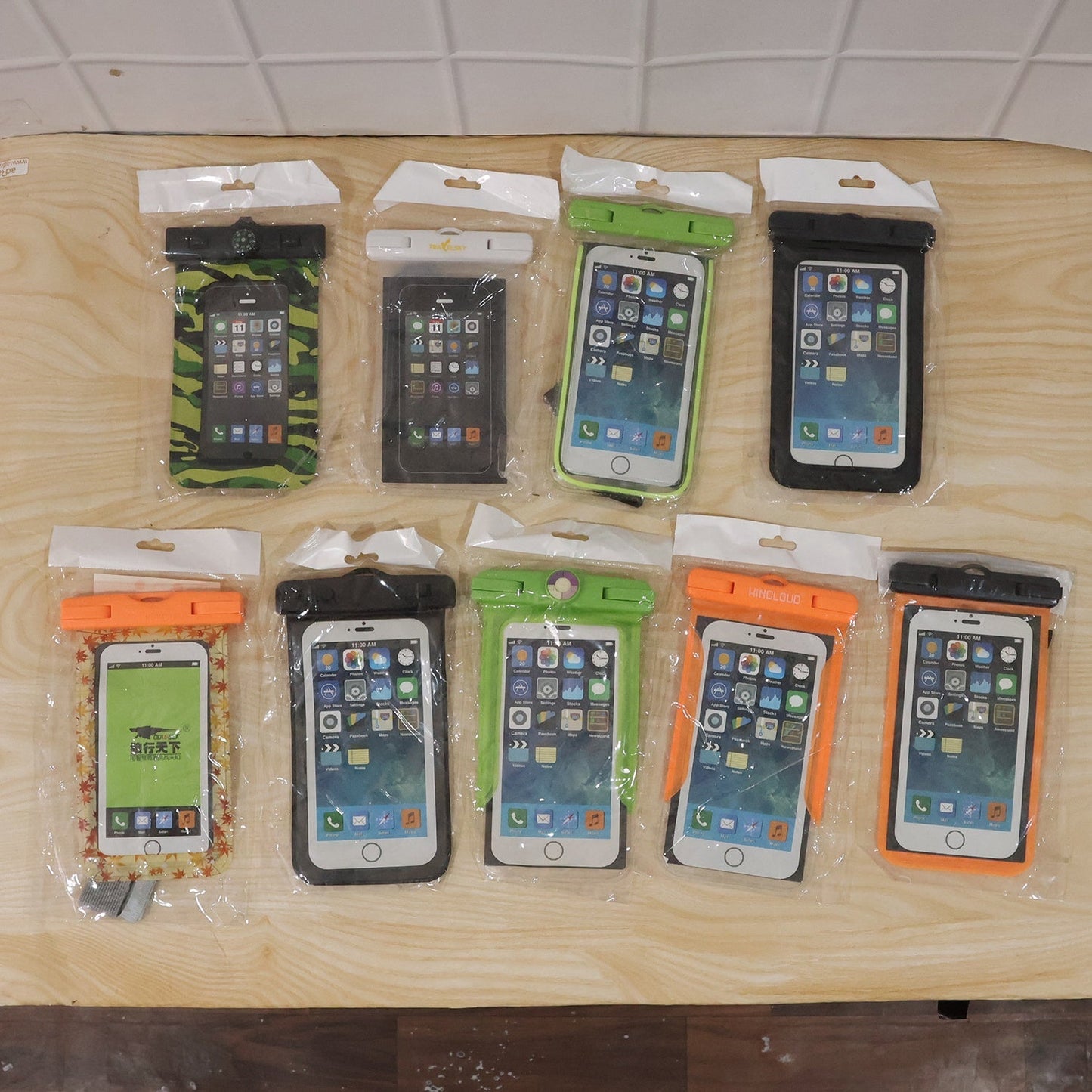 Mix color waterproof mobile pouch lifestyle shot