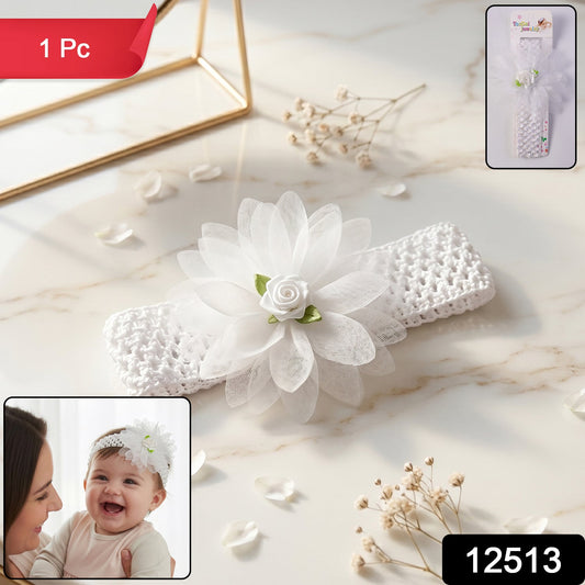Cute Soft Elastic Floral Baby Headband Stylish Stretchable Hair Band (1 Pc)