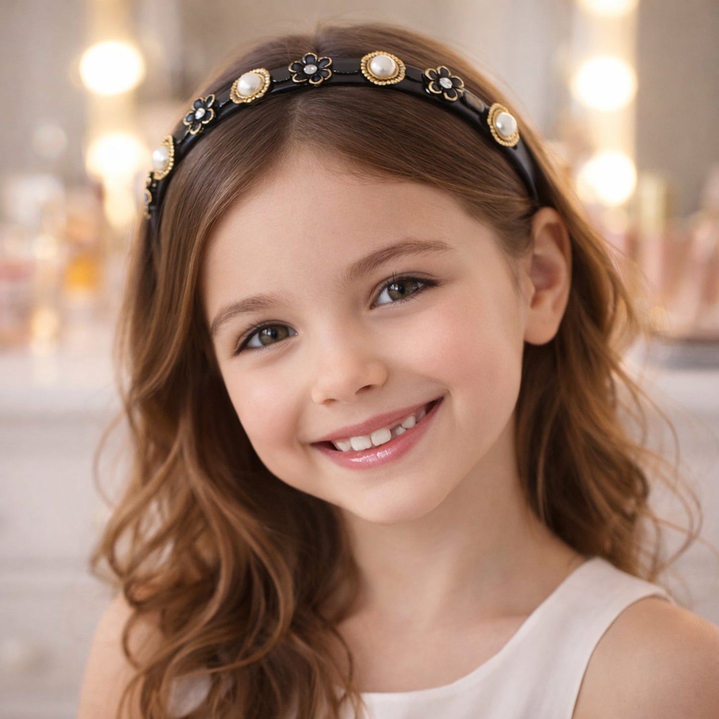 Elegant Pearl & Floral Designer Hairband for Women & Girls 1 Pc