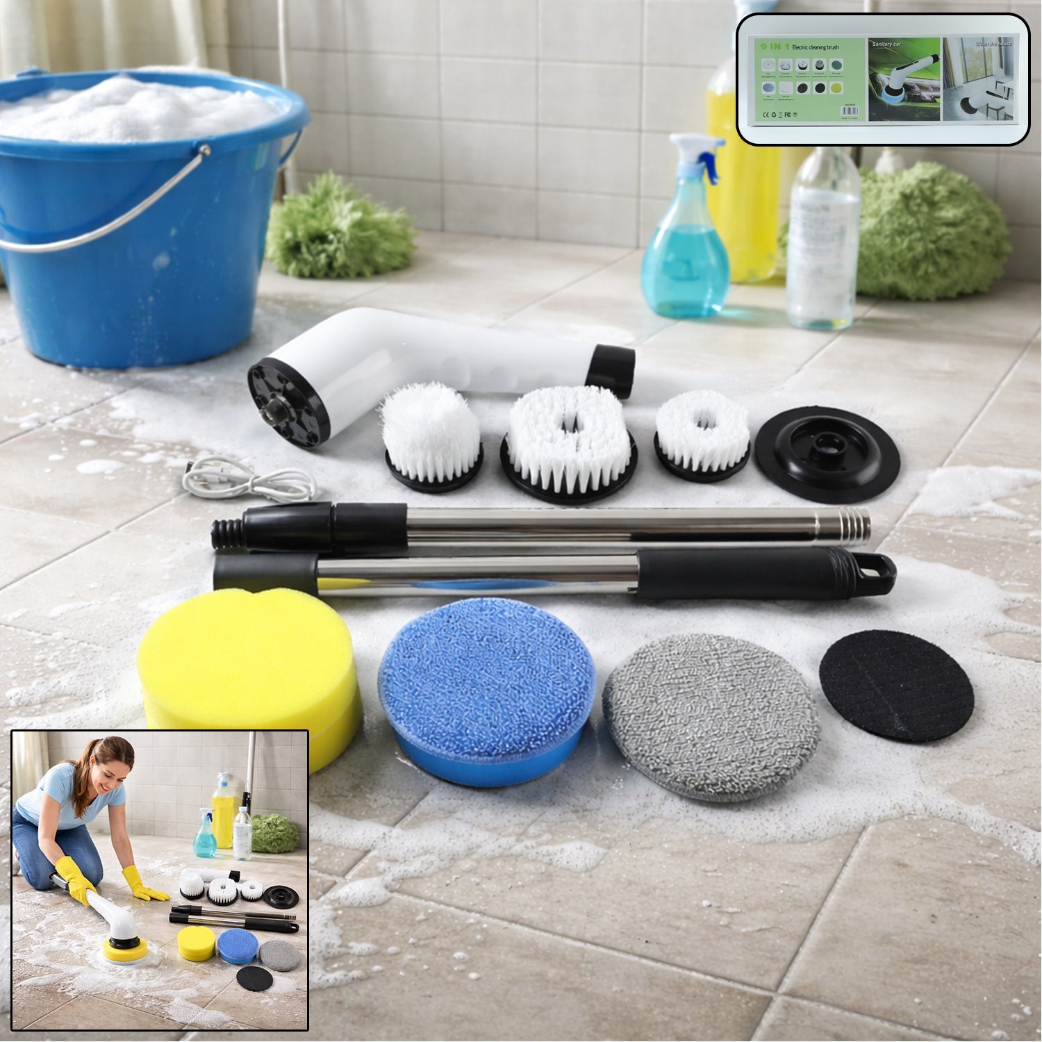  9-in-1 Electric Spin Scrubber - main product shot