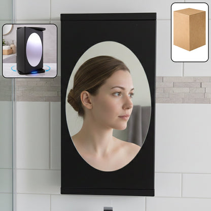 Wall mounted black rotating storage cabinet 22x42 cm