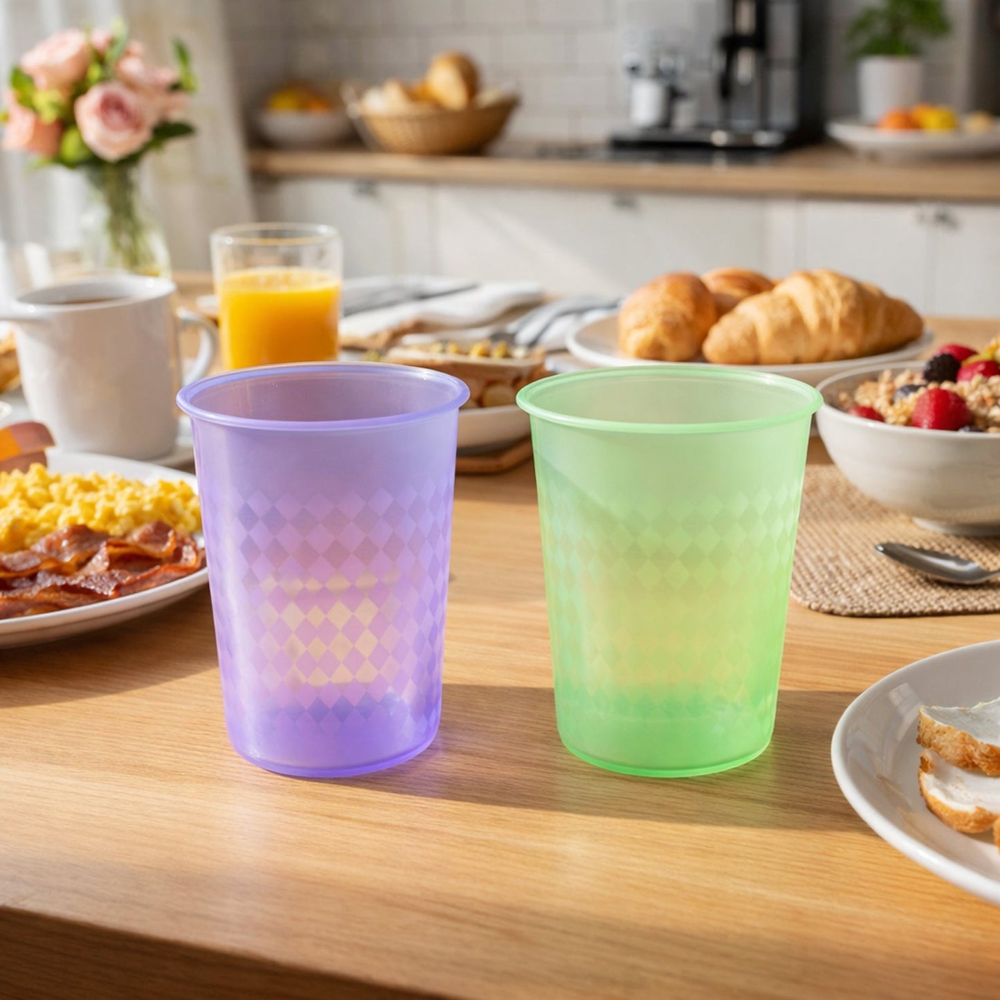 unbreakable plastic water tumbler set