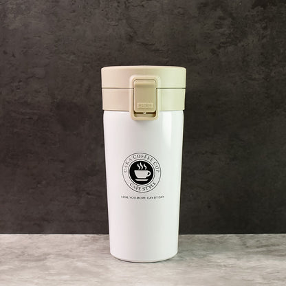  Stainless Steel Vacuum Insulated Coffee Flask Flip Lid - specs detail shot