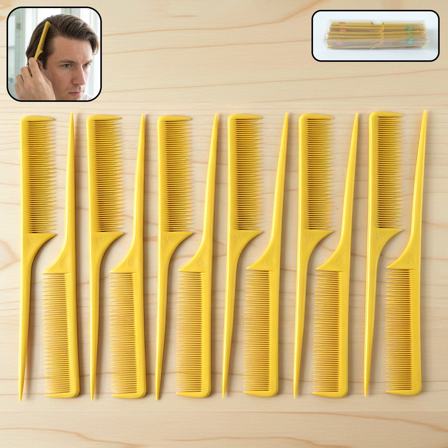 professional tail comb set for hair styling 12 pc