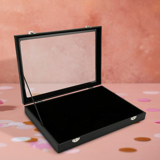 Ring holder jewellery organizer box 35x24cm with glass lid and lock India
