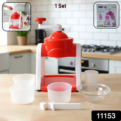 Hand operated snow ice maker