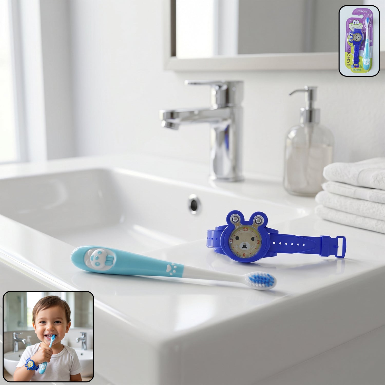 cute kids toothbrush toy set