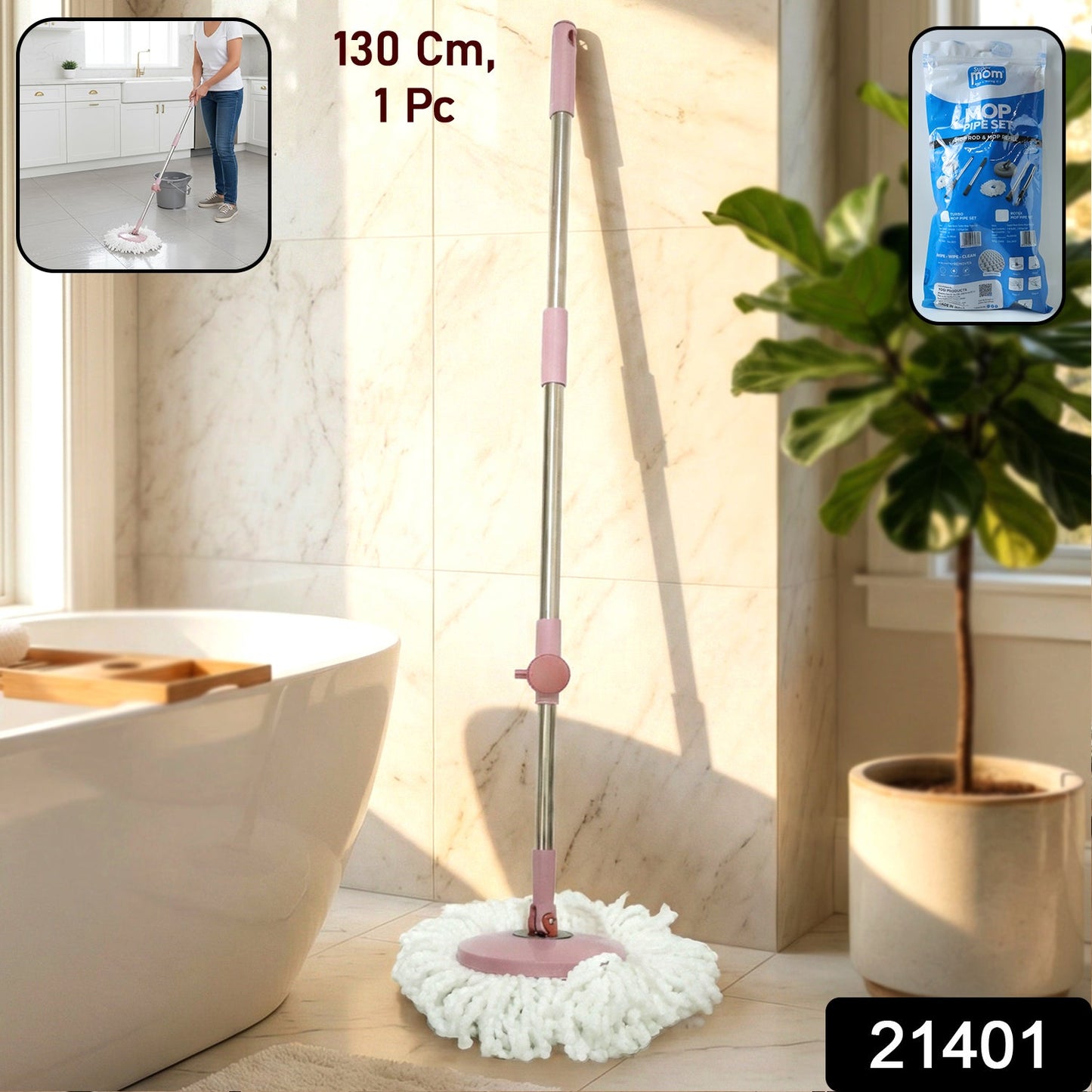 Replacement spin mop handle pipe set