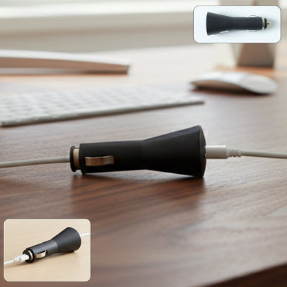 Compact 12V car charging adapter