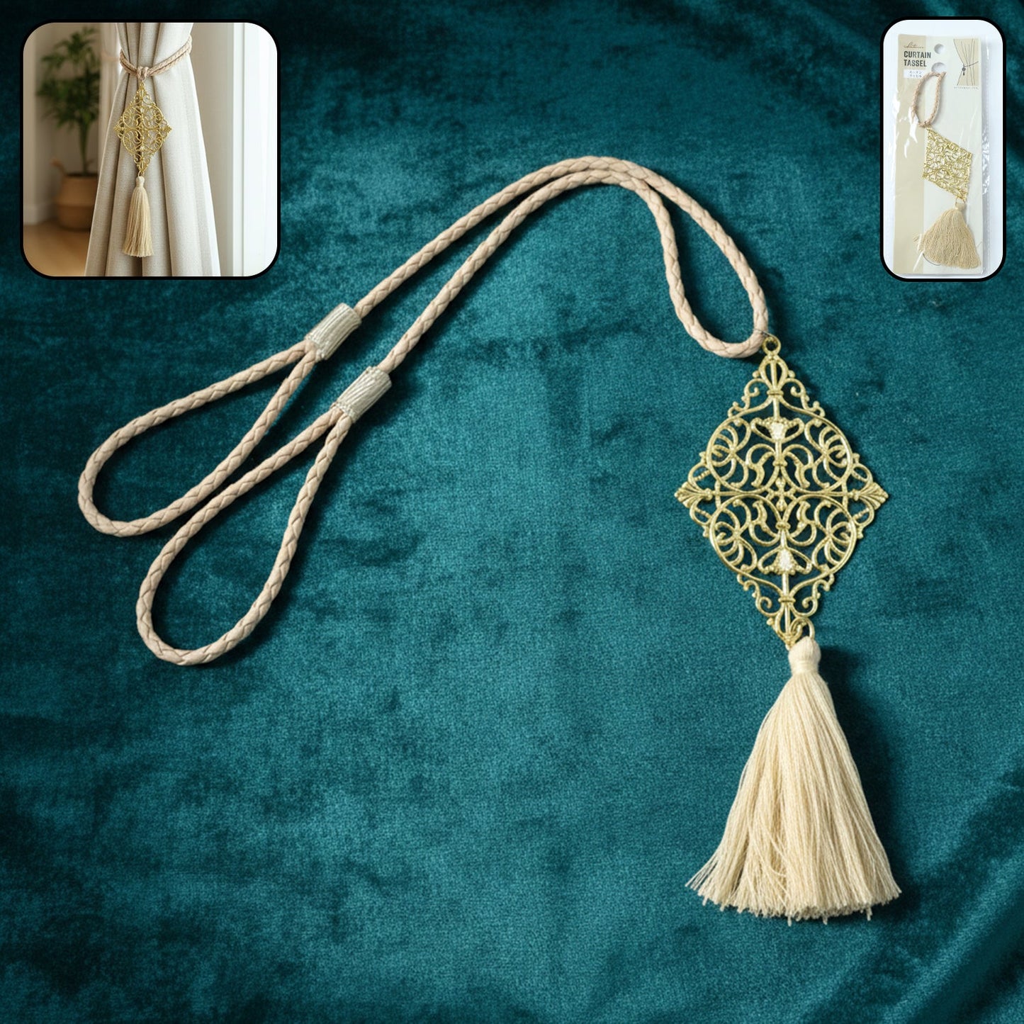 Decorative curtain tieback tassel