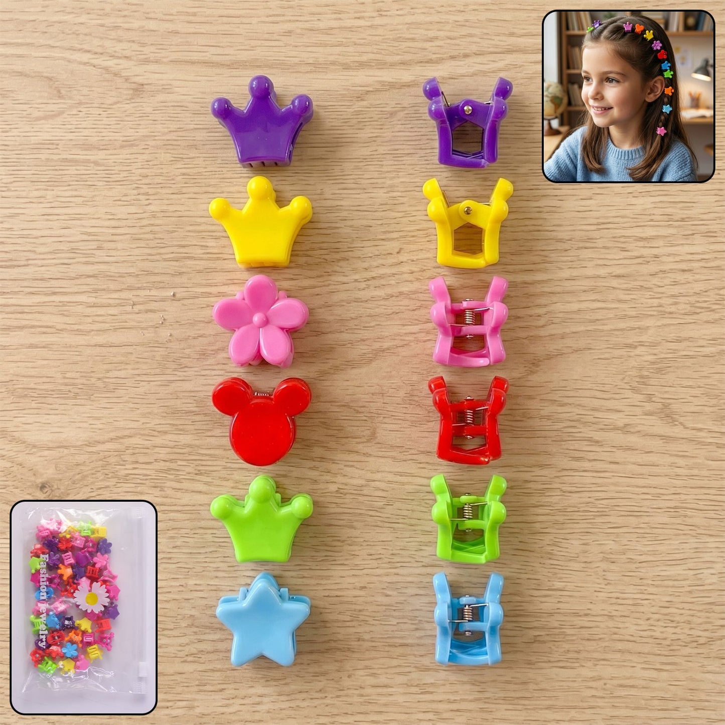 mini hair claw clips set