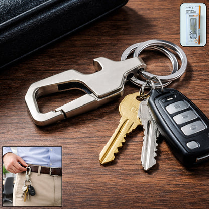 Heavy Duty Metal Key Holder with Secure Lock Keychain (1 Pc)