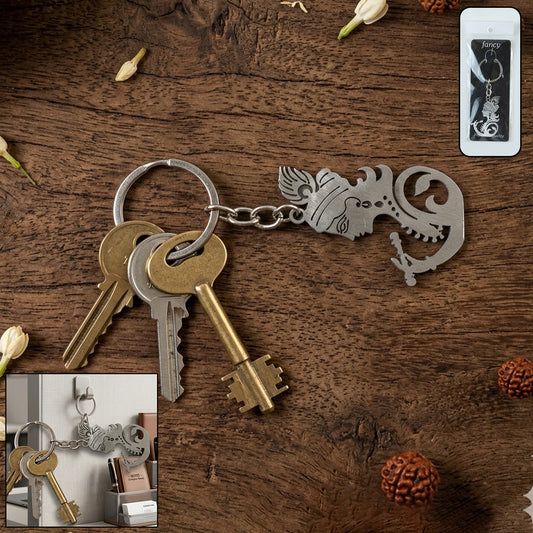 Metal Krishna face keychain