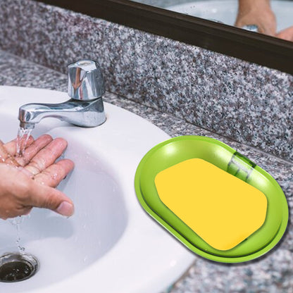 Wall-Mounted Plastic Soap Dish Holder for Bathroom & Kitchen