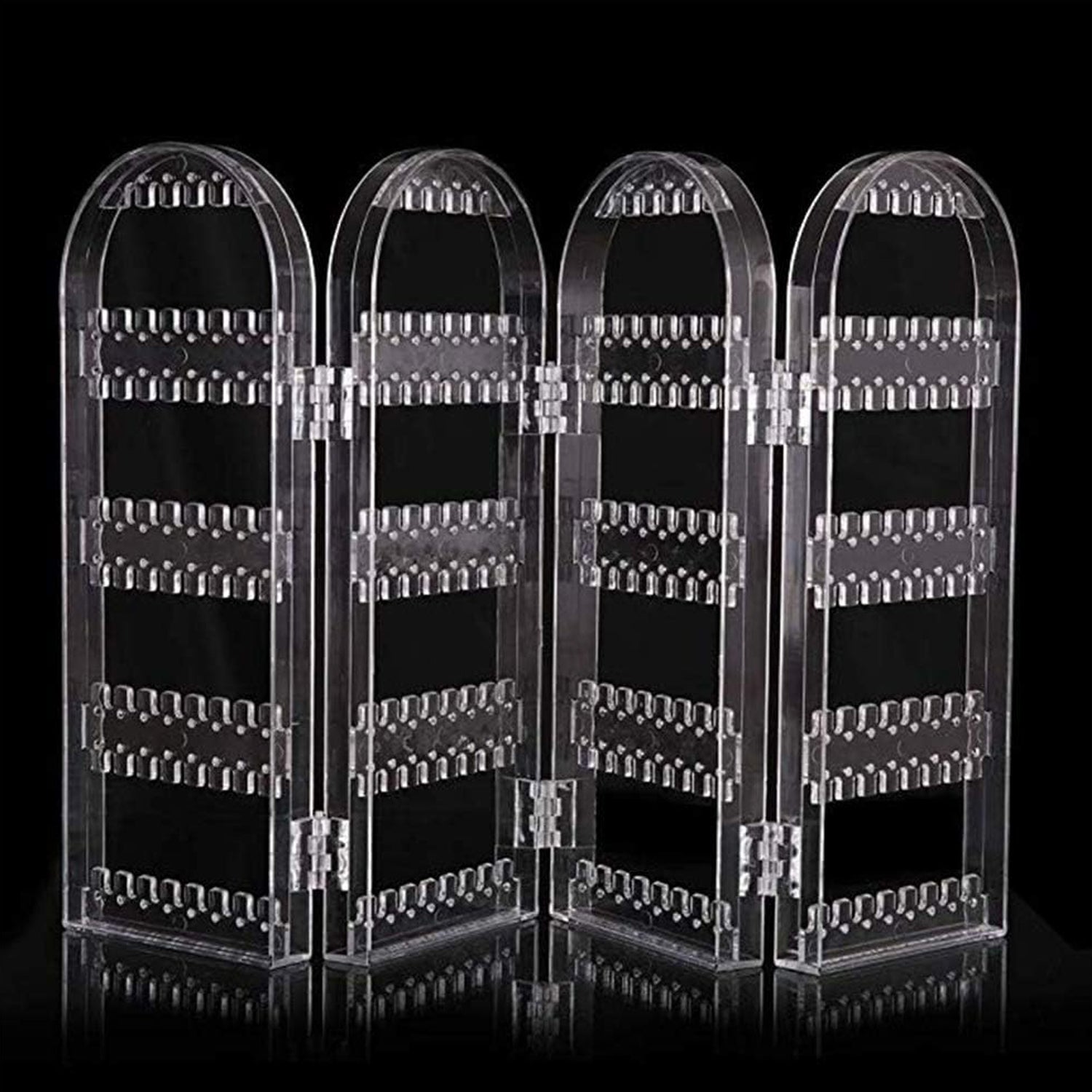 4-fold acrylic earring screen holder display stand clear foldable India