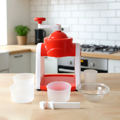 Manual ice snow maker machine red color