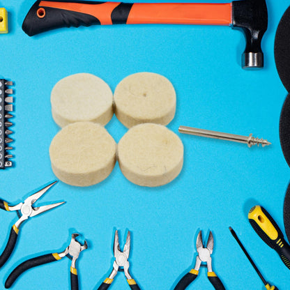 Rotary Tool Accessory Wool Felt Polishing Pad Felt (4 Pcs Set)