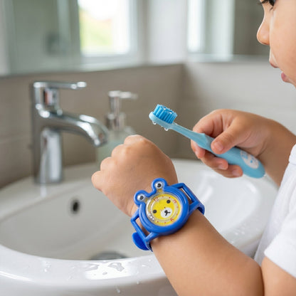 yellow kids toothbrush play kit