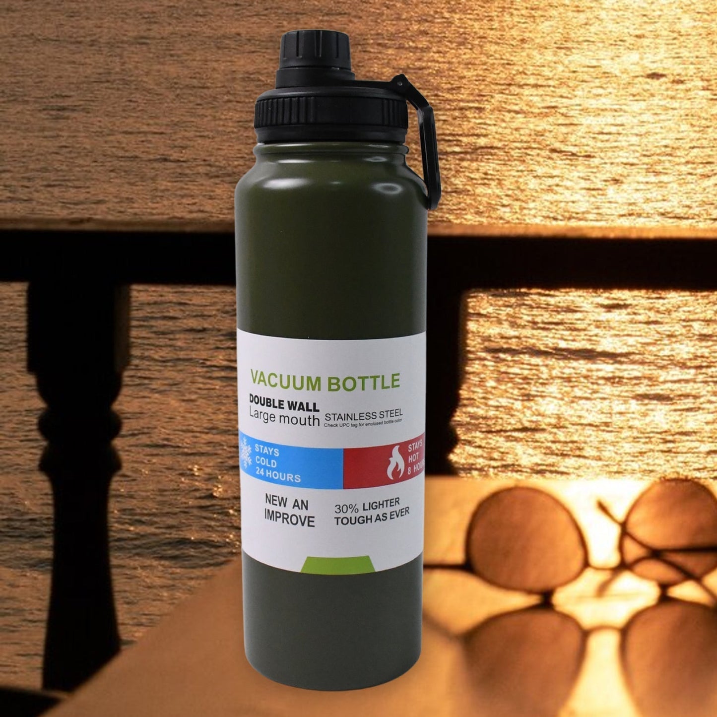 Stainless Steel Double Wall Vacuum-Insulated Drink Water Bottle (800 ML Approx / Mix Color)