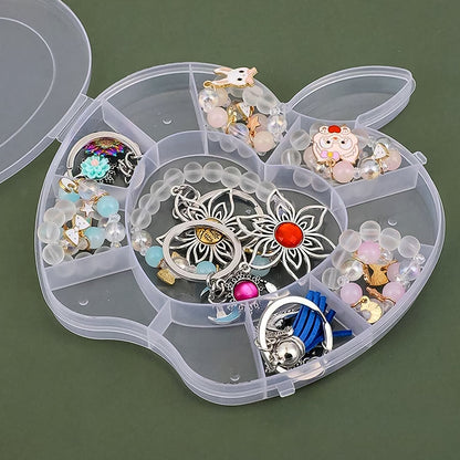 Transparent apple-shaped jewellery storage box for craft items India