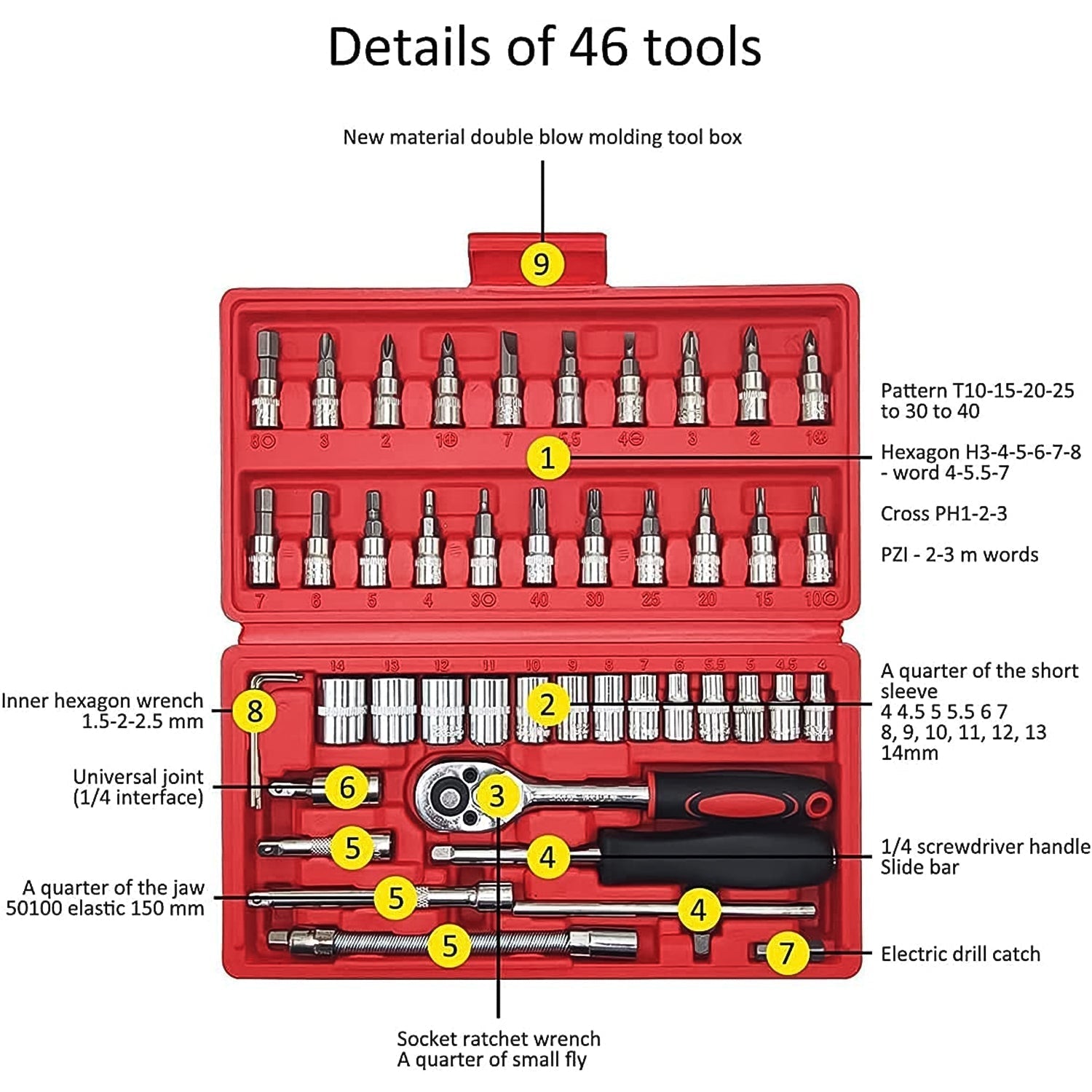  Socket 1/4 Inch Combination Repair Tool - feature