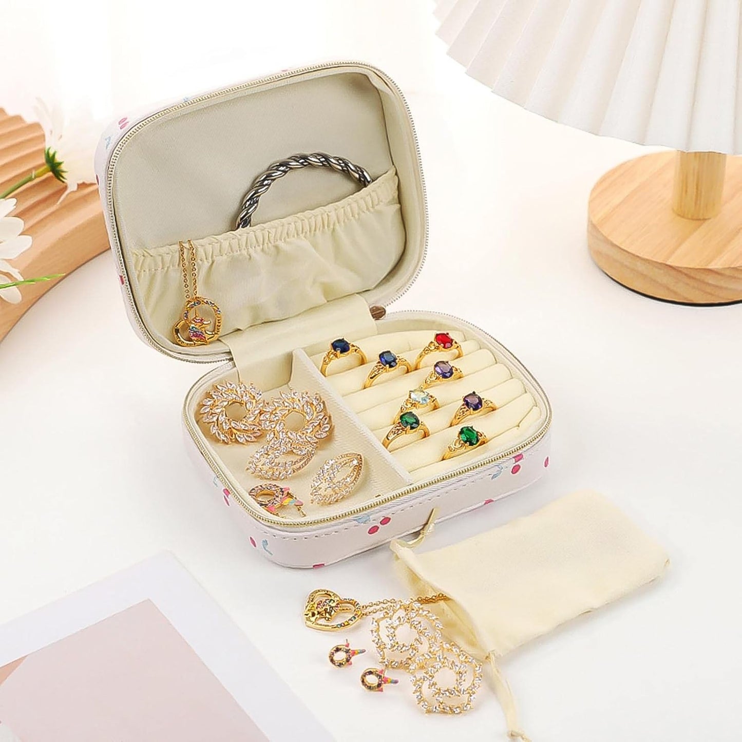 Travel jewellery case closed showing portable and compact design India