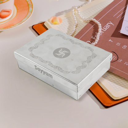 Steel jewellery organizer box 6 sections side view India