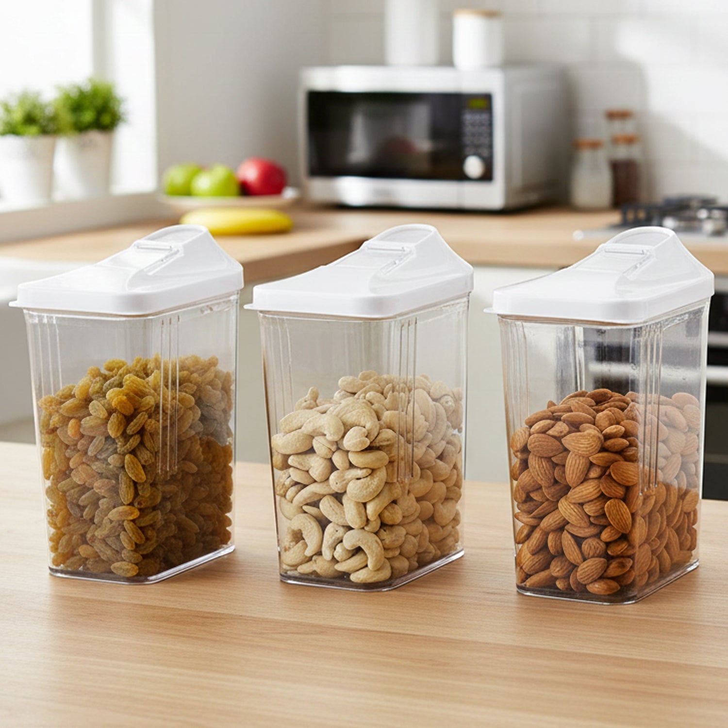 3-piece airtight kitchen containers for food storage