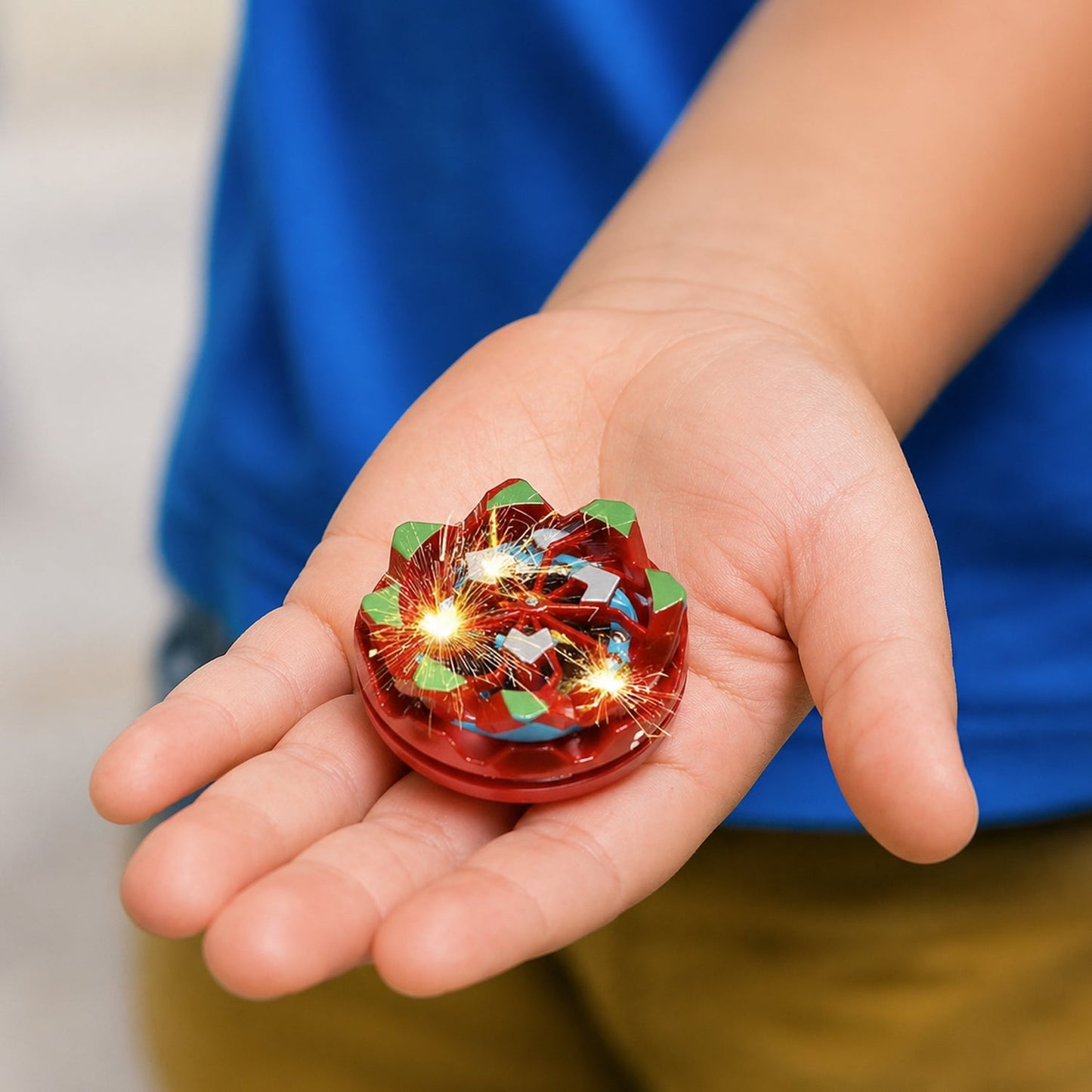 fireworks effect spinning top