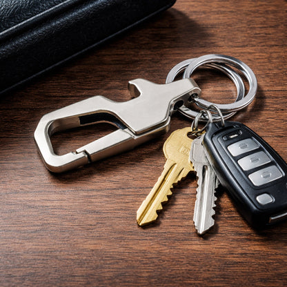 Heavy Duty Metal Key Holder with Secure Lock Keychain (1 Pc)