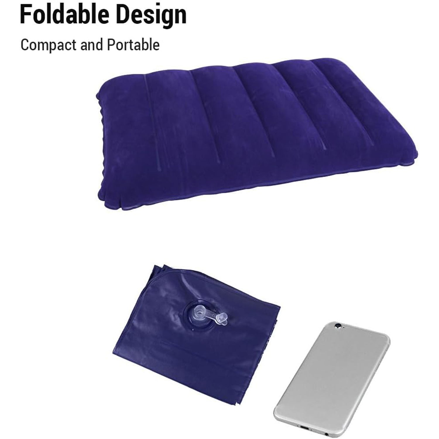  Velvet Air Inflatable Travel Pillow Blue - specs detail shot