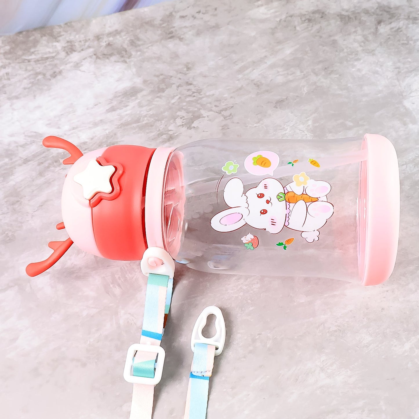  Cute Cartoon Water Bottle 450ML - specs detail shot