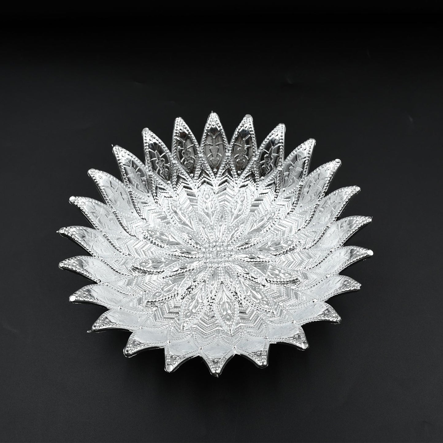Multipurpose plastic serving tray silver finish mukhwas Diwali India