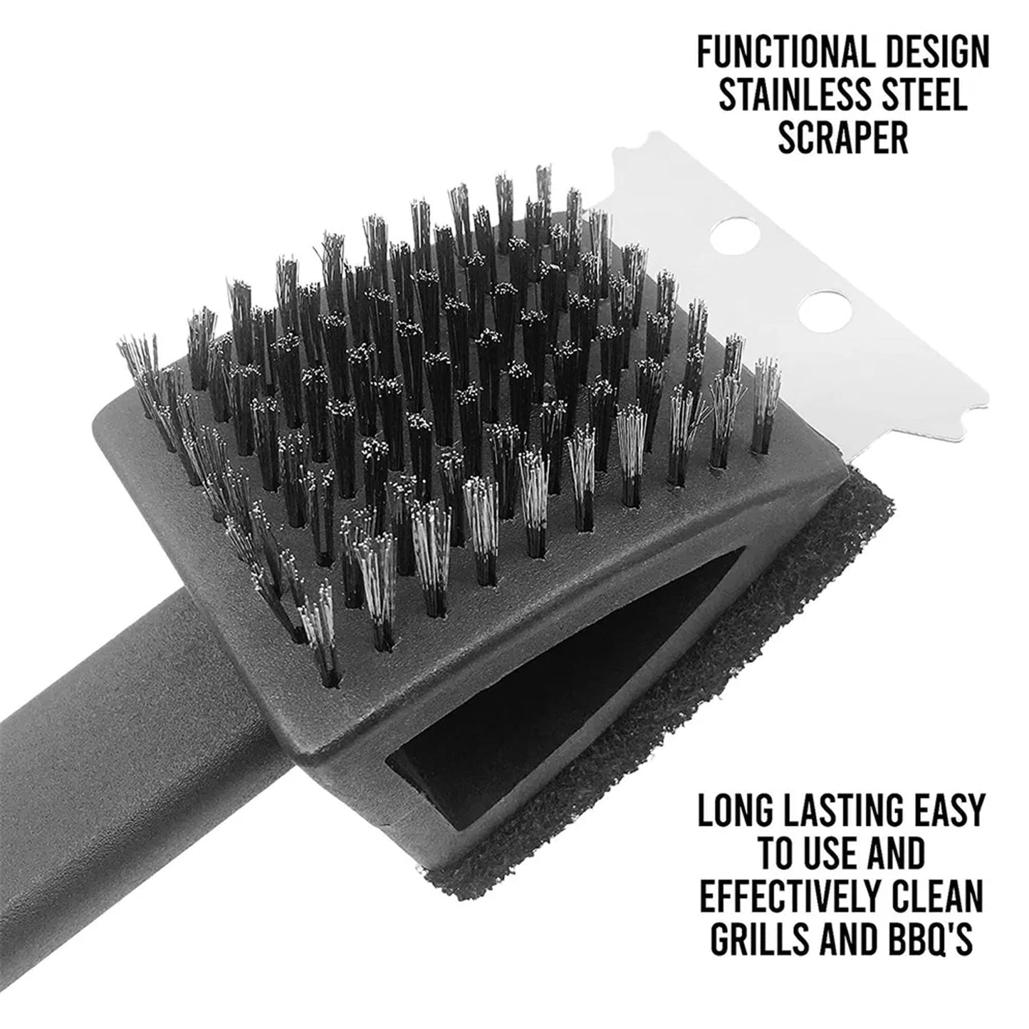 Black 2 Side Use Brush Scarp Cleaning Brush &  Wire Brush for Garage Use