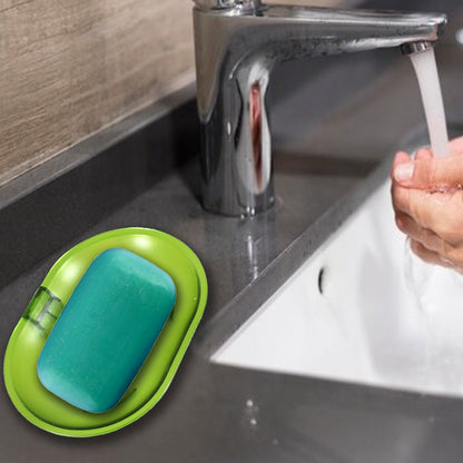 Wall-Mounted Plastic Soap Dish Holder for Bathroom & Kitchen