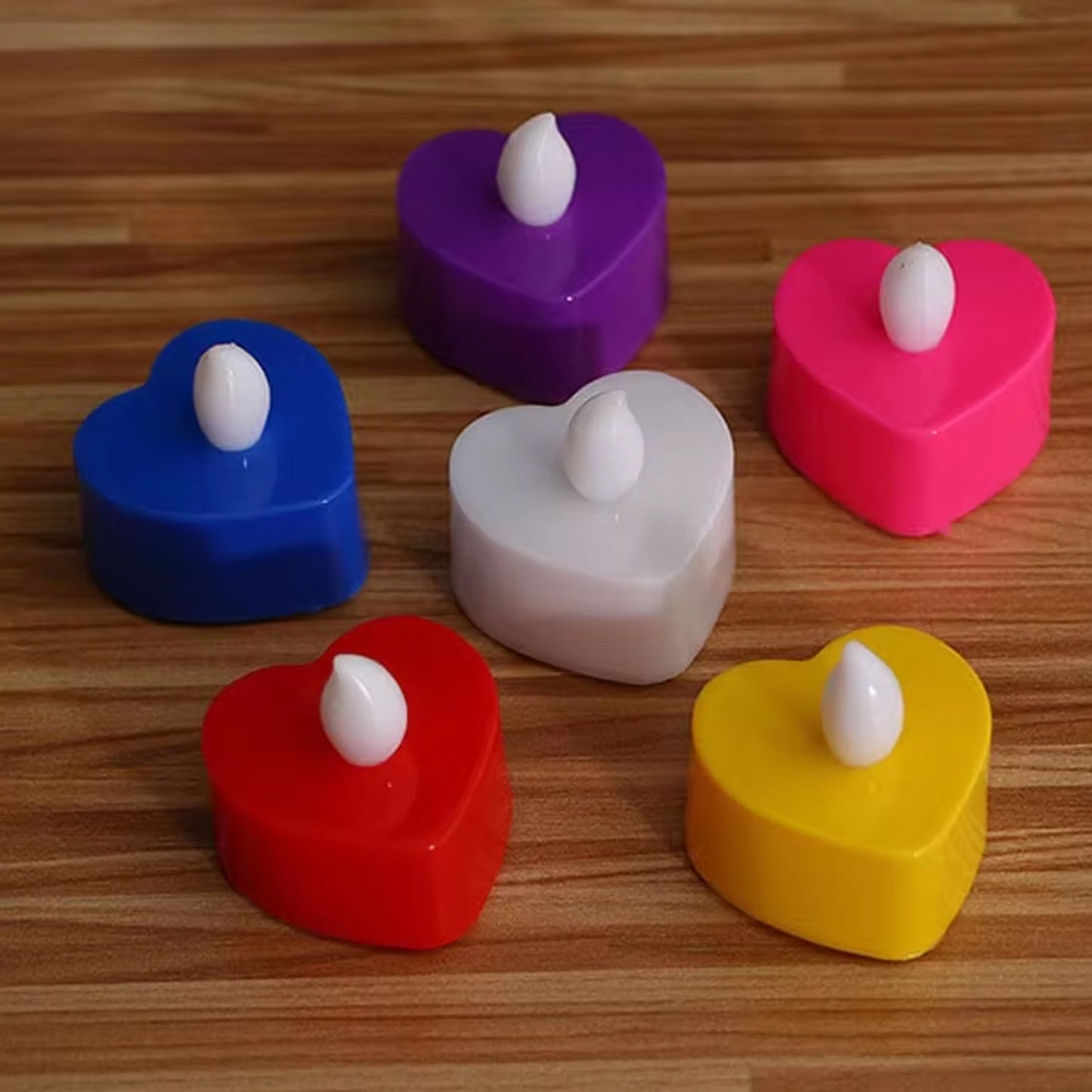 LED Tealights, Smokeless Plastic Decorative Candles, Diwali (Pack Of 6 / Multicolor)