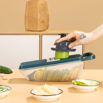 Multifunctional Vegetable Slicer Cutter – Onion & Potato Slicer with 6 Blades & Peeler