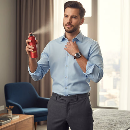 Signature premium red perfume deodorant bottle