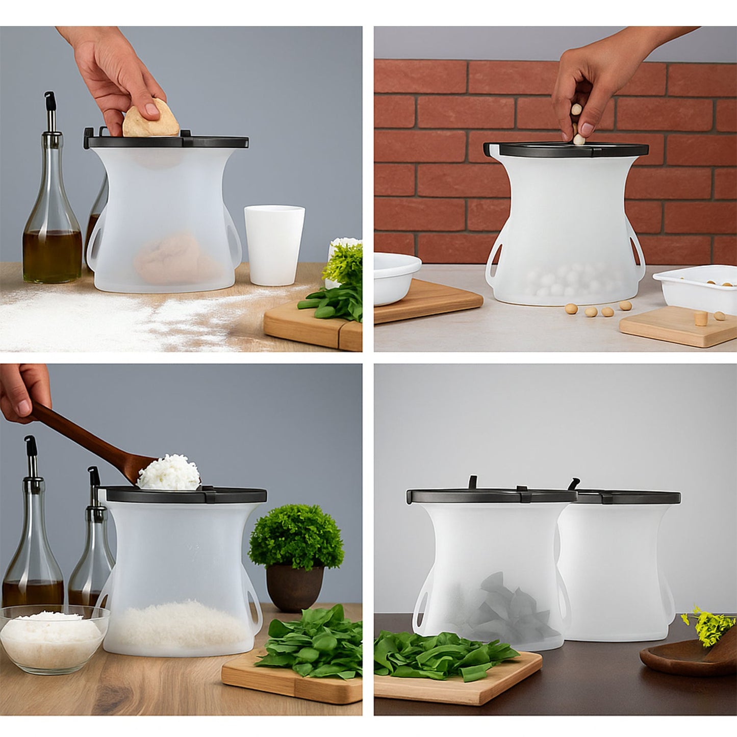 Reusable silicone food storage bags