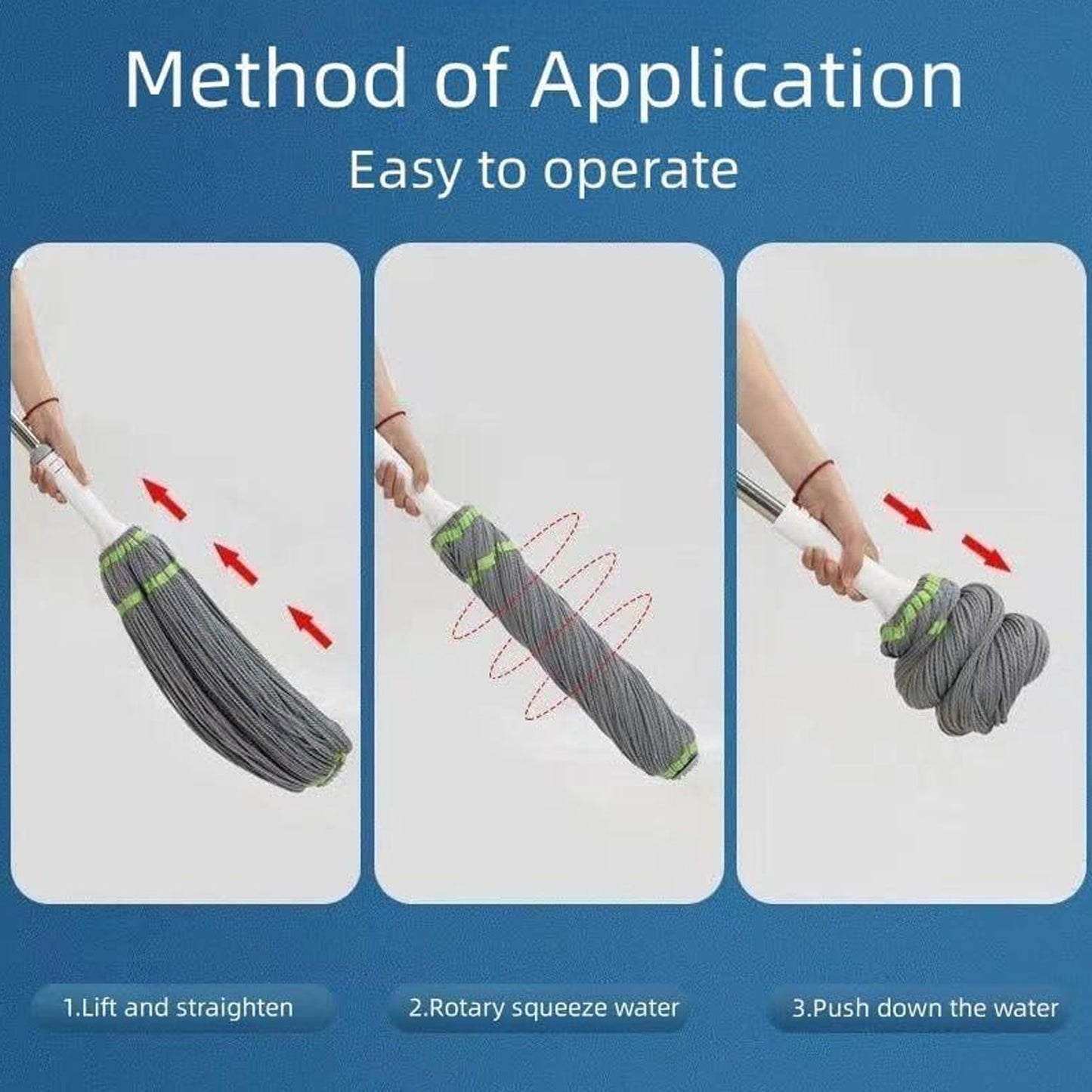  Squeeze Twist Mop Self Wringing Stainless Steel - alternative angle