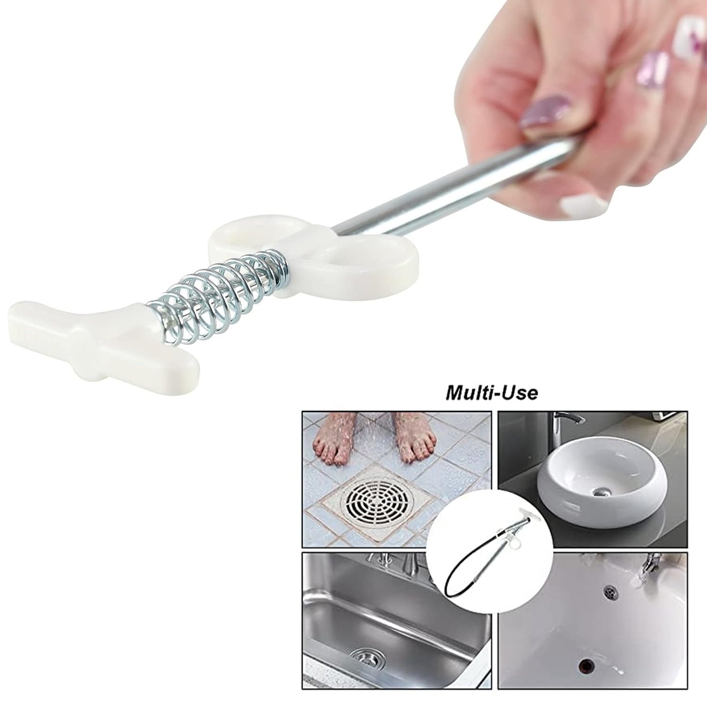 Drain Block Remover Cleaning Tool for Pipes, Clogged Drains ( 85 To 90 Cm / 1 Pc)