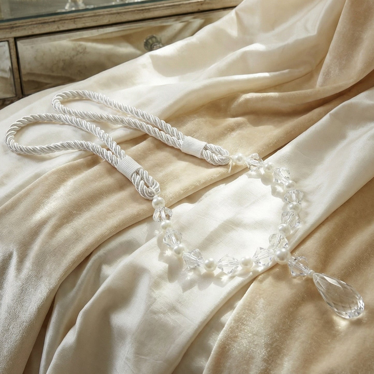 Stylish crystal tieback for home