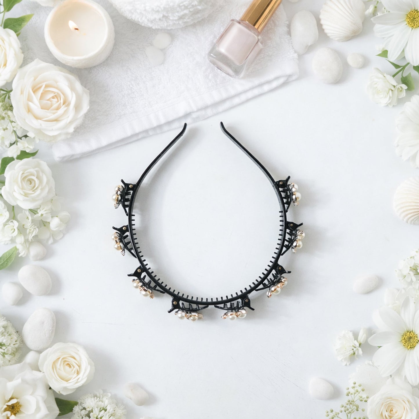 decorative floral pearl hairband