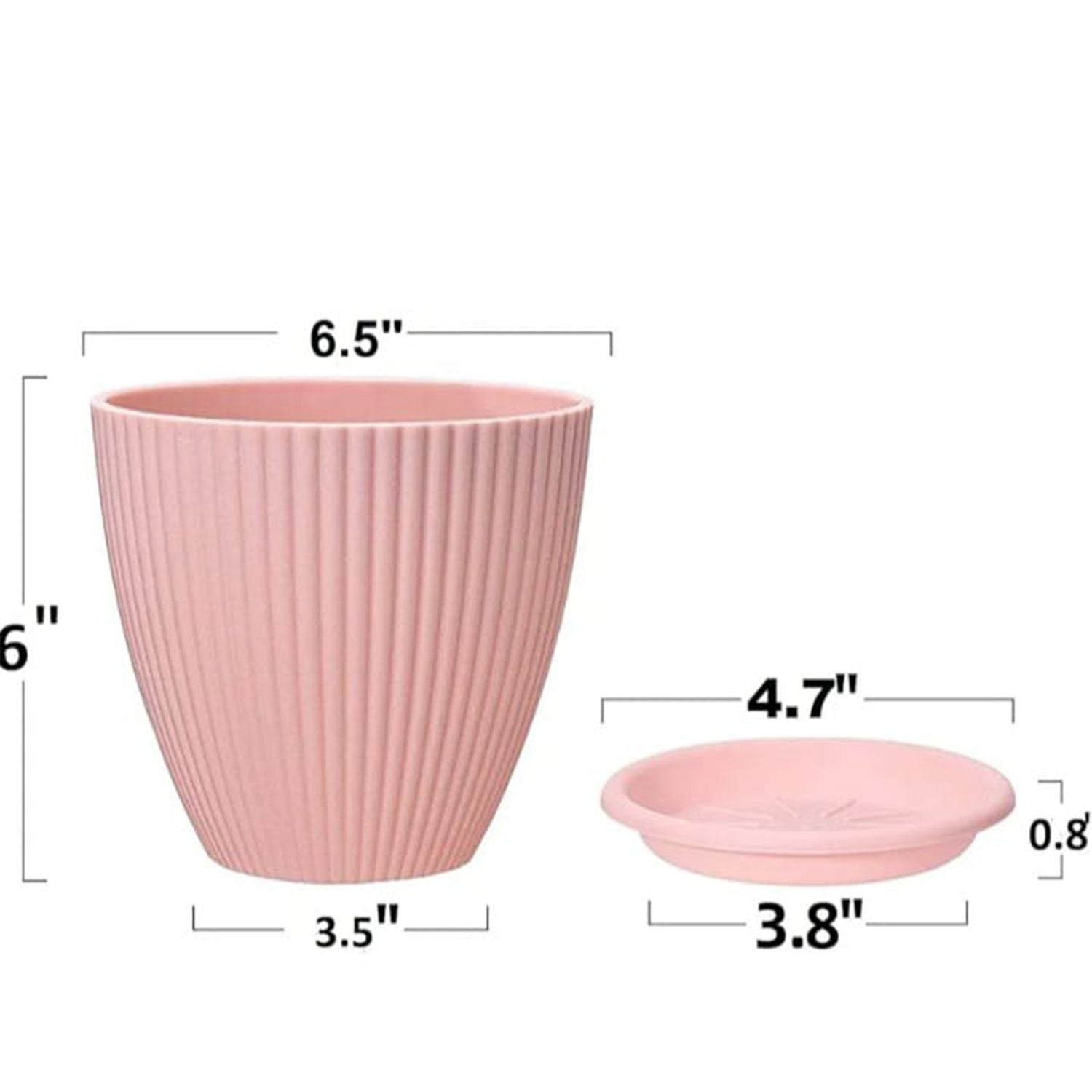  Plastic Flower Pot with Bottom Tray 5 Pcs Set - comparison shot