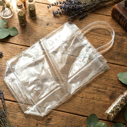 Compact clear stationery pouch