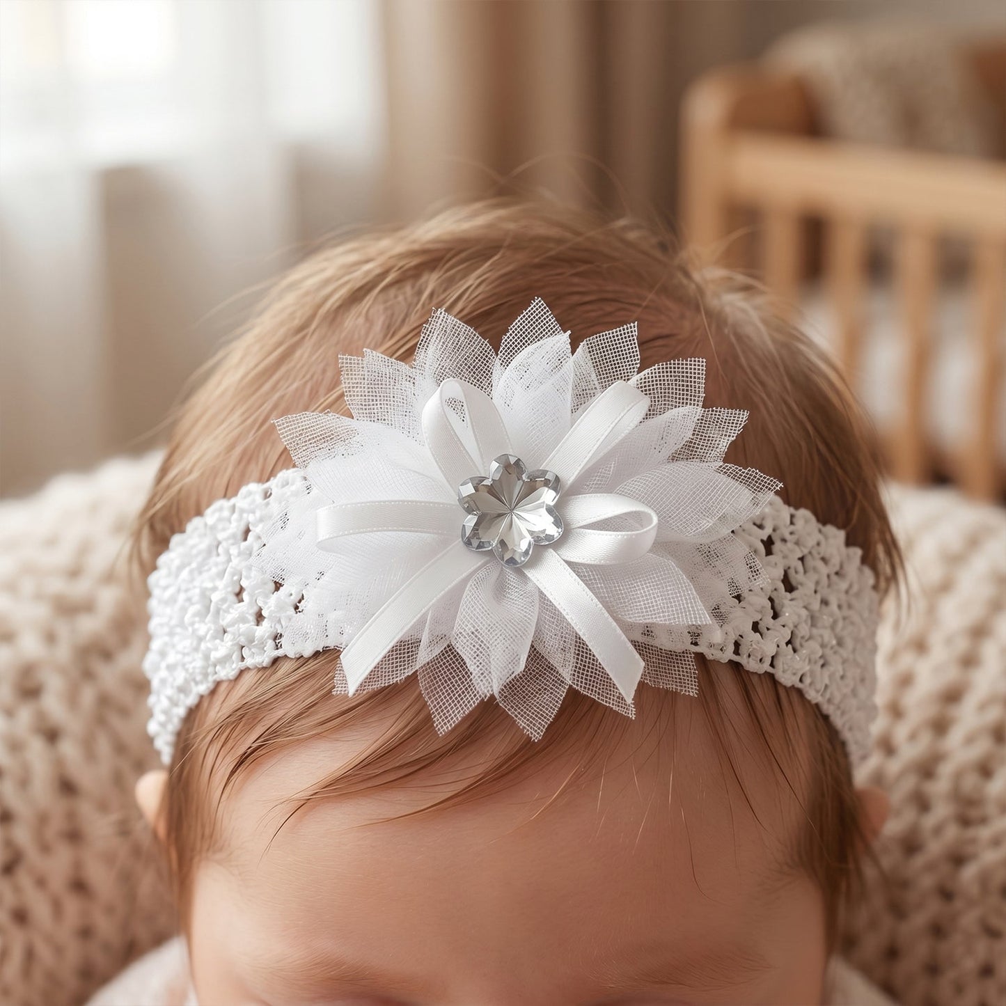 Cute Soft Elastic Floral Baby Headband Stylish Stretchable Hair Band (1 Pc)
